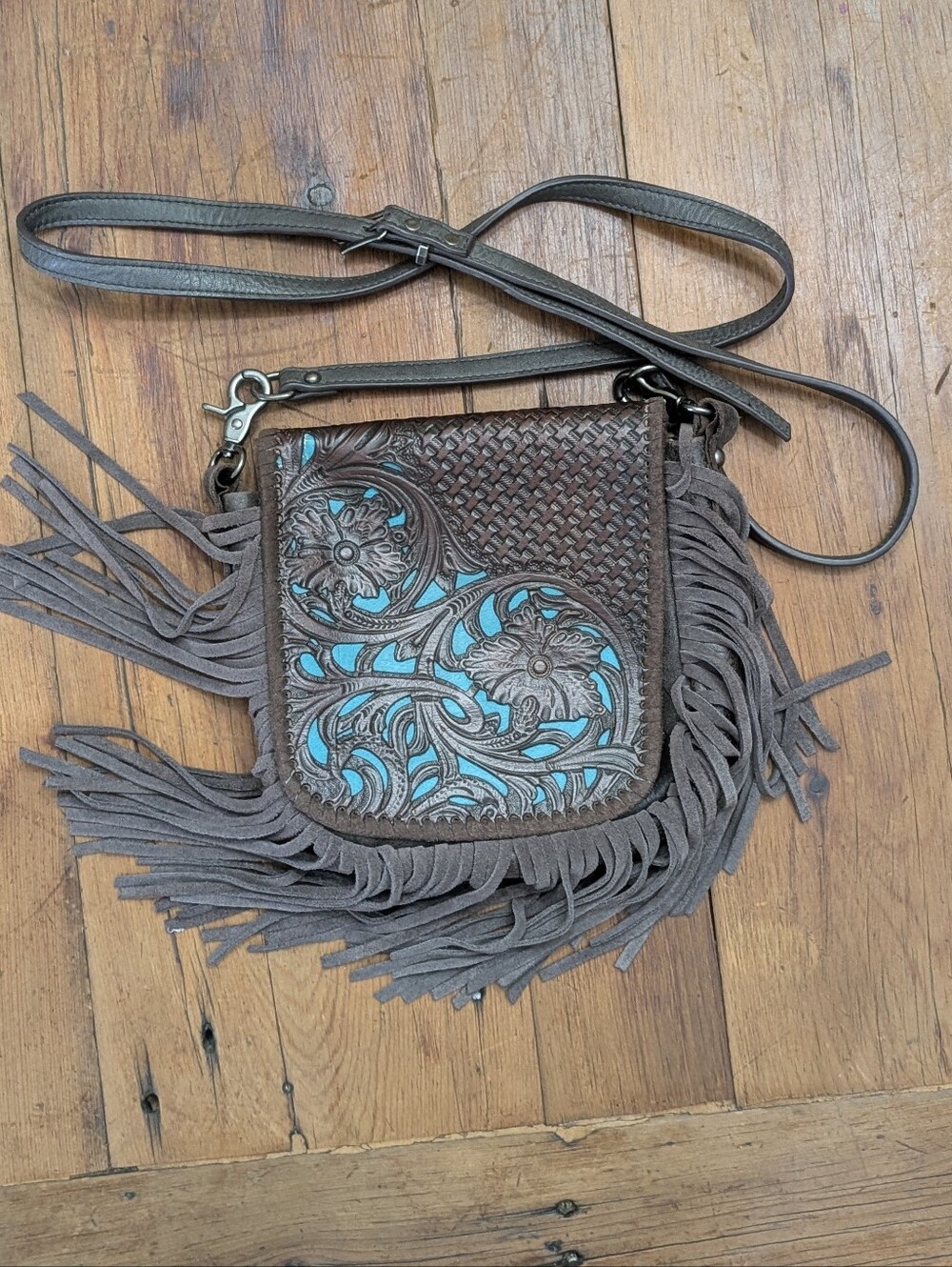 Montana West Tooled Leather Crossbody